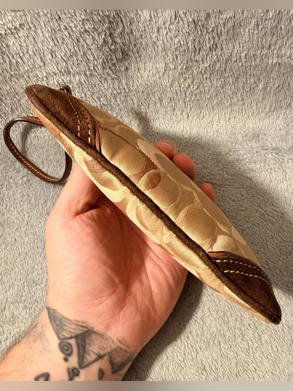 Coach Soho Y2K Monogram Canvas, Leather & Suede Wristlet - Picture 4 of 5